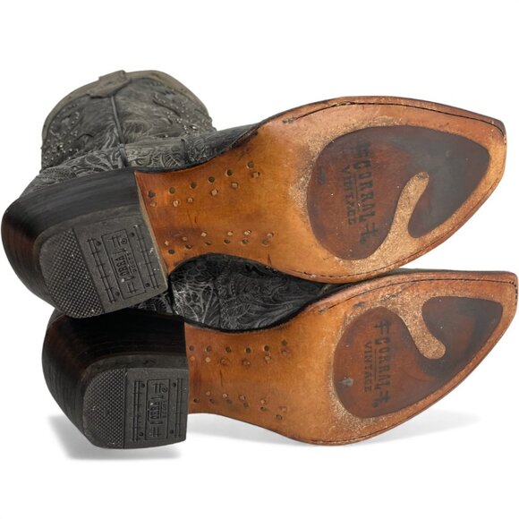 Corral Leather Studded Western Cowgirl Cowboy Snip Toe Boots Women's 9 M - Picture 6 of 15